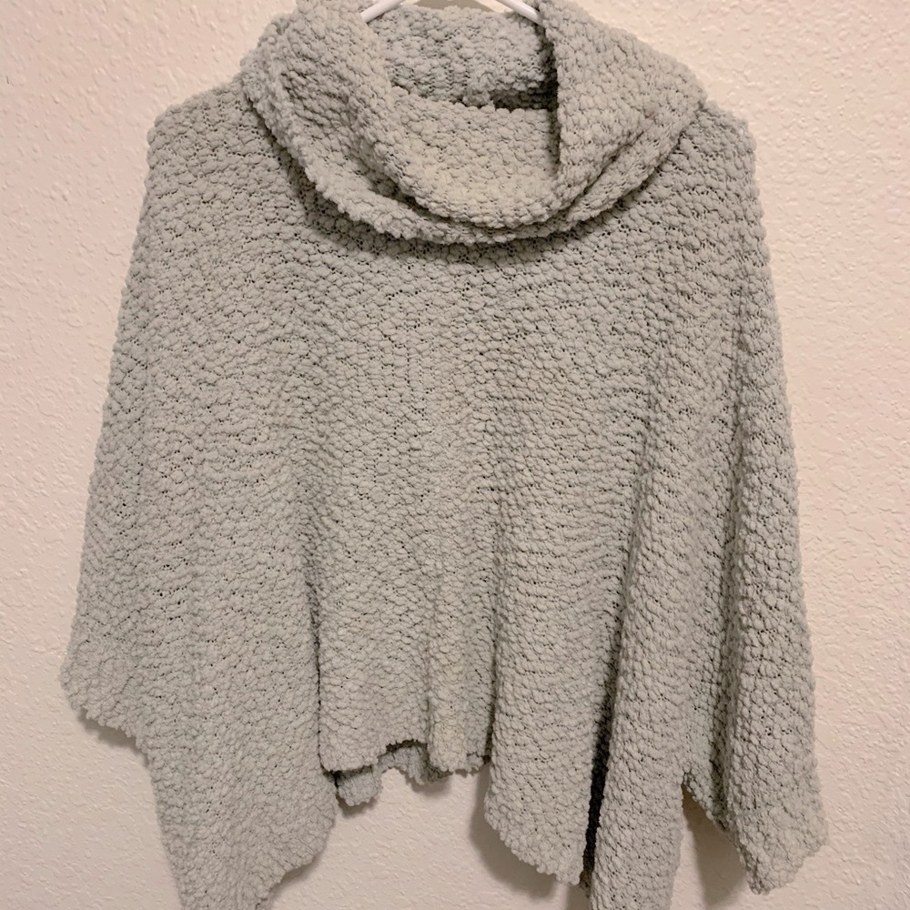 Cowl neck poncho style sweater